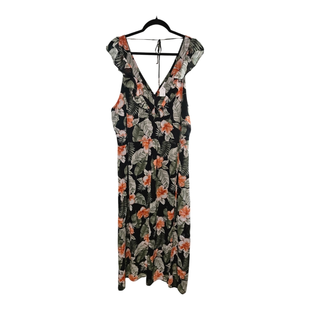 Ophelia & Co. Orange Pink Ruffled Wrap Sundress